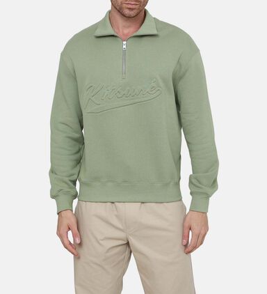 Embossed Logo High Collar Sweatshirt