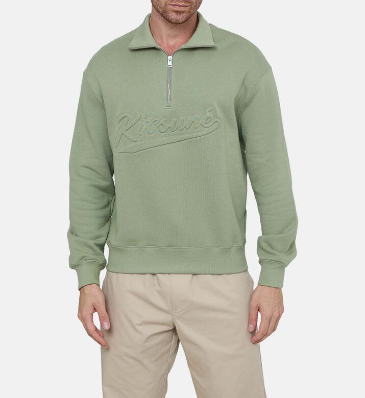 Embossed Logo High Collar Sweatshirt