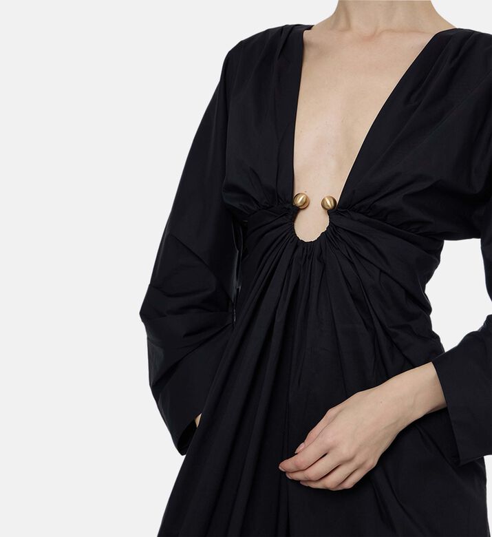 Cult Gaia Gold Ring-detail Midi Dress, Model View