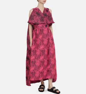 فستان بأكمام كاب بياقة بشكل في