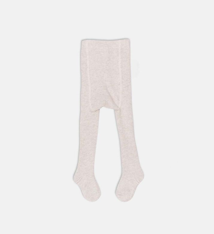 Embroidered Logo Ribbed Tights