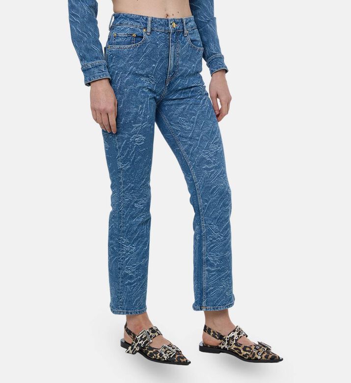 Ganni Classic Wide-leg Denim Pants, Model View