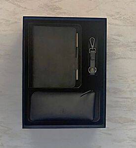 Tohfa Luxe Premium Leather 3-piece Desk Gift Set, Black, Packshot View