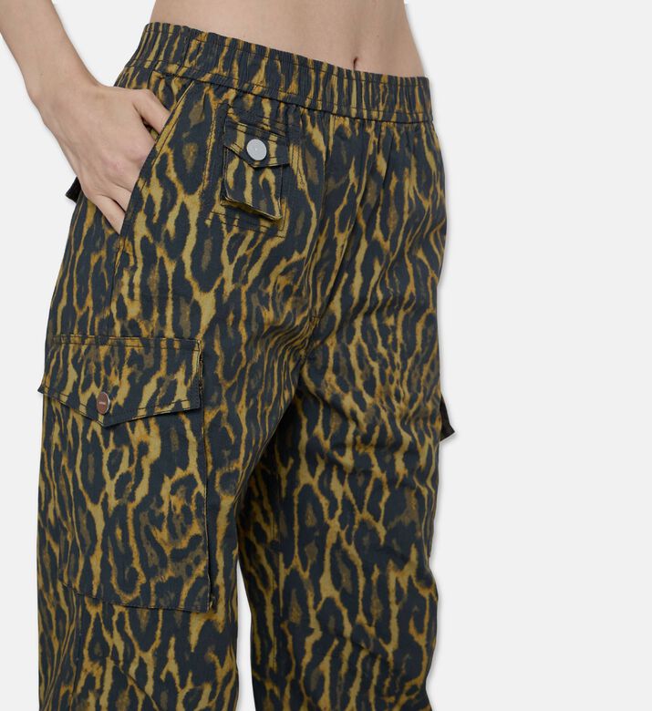 Ganni Leopard-print Cargo Pants, Model View