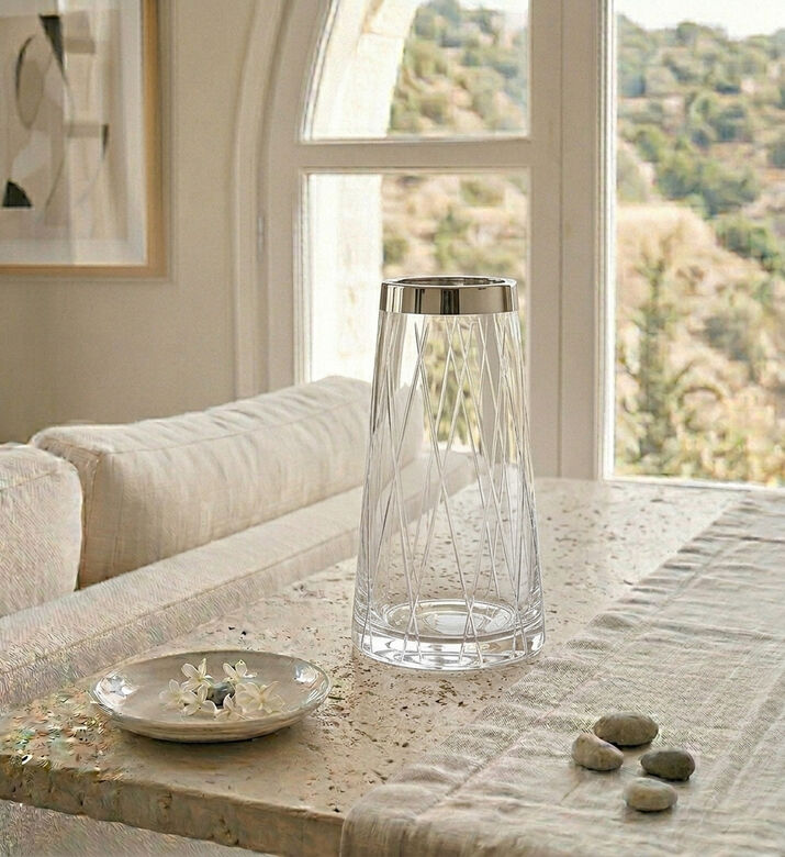 Vista Alegre Glass Etched-pattern Vase, Packshot View