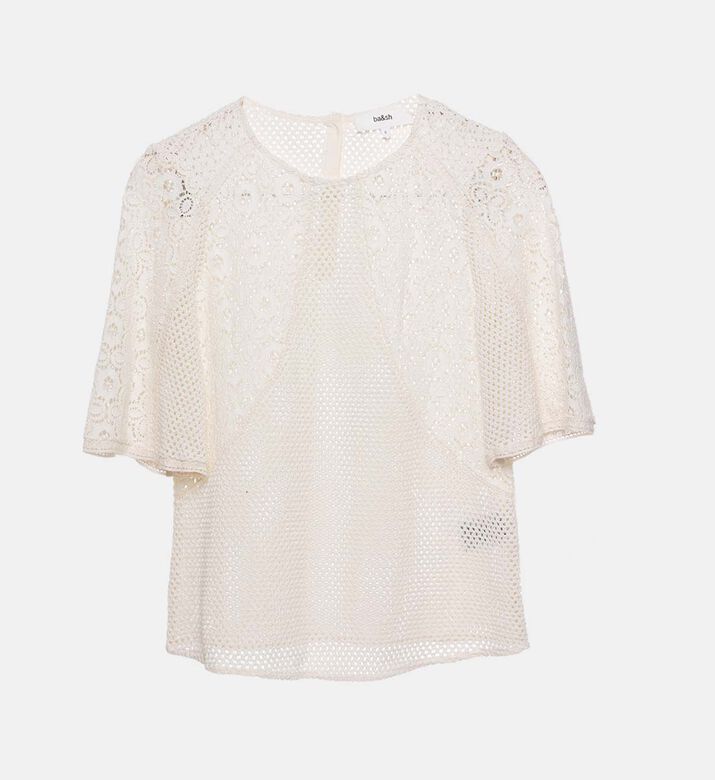Wide Short-sleeve Crewneck Top