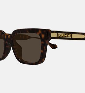 Square Tortoiseshell Pattern Sunglasses 55