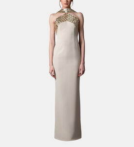 Crystal-embellished Halter Neck Dress