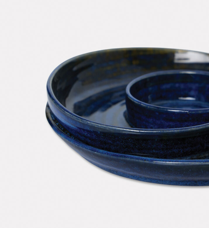 Tohfa Luxe Halaqah Blue Ceramic Platter, Packshot View