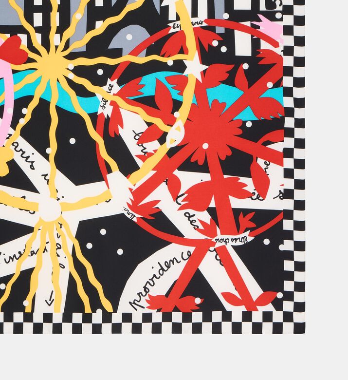 Galeries Lafayette Square Check Silk Scarf, Packshot View