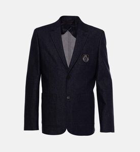 جاكيت بدلة بمظهر دنيم بصف أزرار واحد