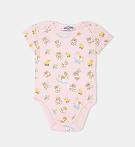 طقم لباس قطعة واحدة بطبعة لوغو دبدوب