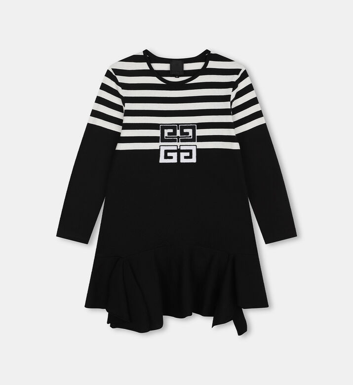 Striped Detailing Long Sleeves Dress