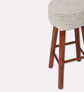 Home Deco and More Rise Hand-knotted Pattern Stool, Packshot View