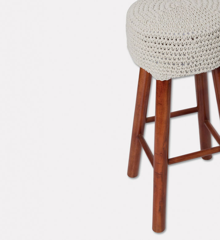 Home Deco and More Rise Hand-knotted Pattern Stool, Packshot View