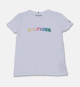 Tommy Hilfiger Girl Monotype Logo Cotton T-shirt, White, 14y, Packshot View