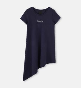 فستان قطن متشابك مزين بأحجار الراين