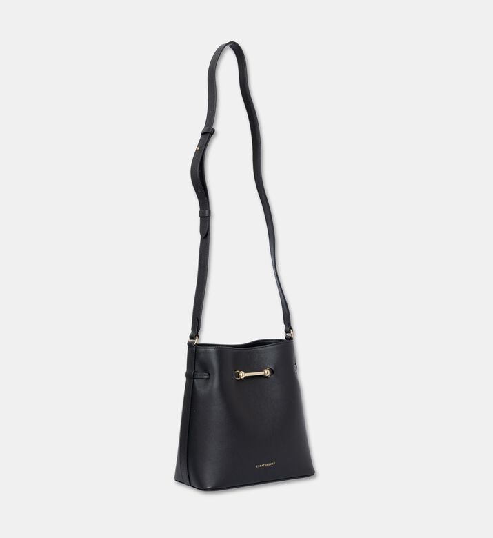 Strathberry Corda Smooth Leather Bucket Bag, Black, Packshot View