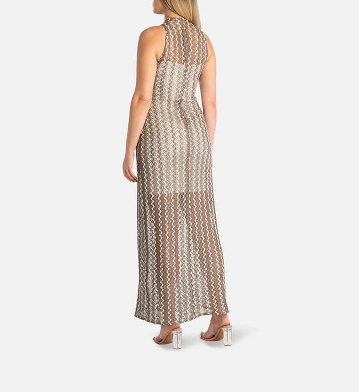 فستان ماكسي إيفي بلا أكمام بياقة عالية