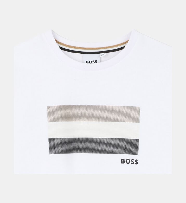 Boss Striped Chest-detail T-shirt, Packshot View