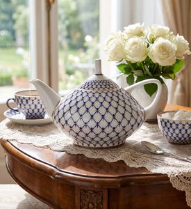Imperial Cobalt Cupola Bone China Tea Pot, Model View