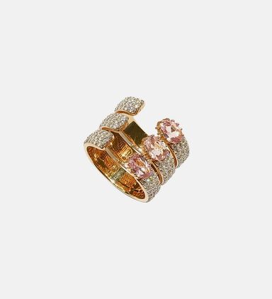 Diamond Tourmaline Rose Gold Ring