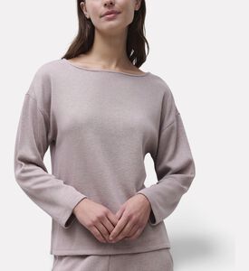 Chantelle Soft Knit Long-sleeve Lounge Top, Beige, M, Model View