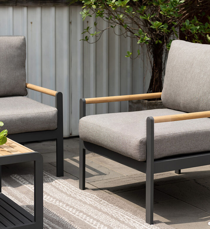 طقم صالون خشب الساج العنبر