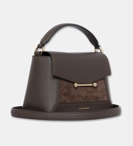 Strathberry Mosaic Leather Top Handle Bag, Dark-brown, Packshot View