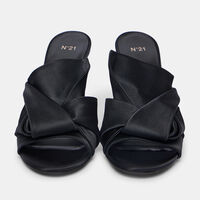 Bow High-heel Leather Sandals