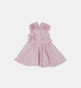 Girl Water Lily Embossed Dress Girl Water Lily Embossed Dress
