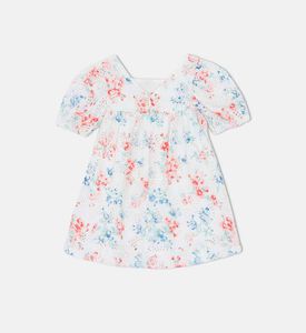 فستان بحلقات مفرغة بطبعة أزهار