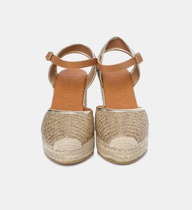 صندل بكعب ويدج مغلق من الأمام