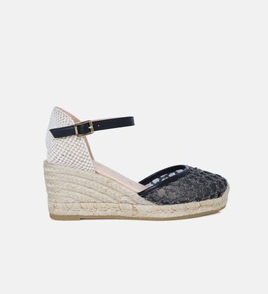 Black Jute Wedge Sandals