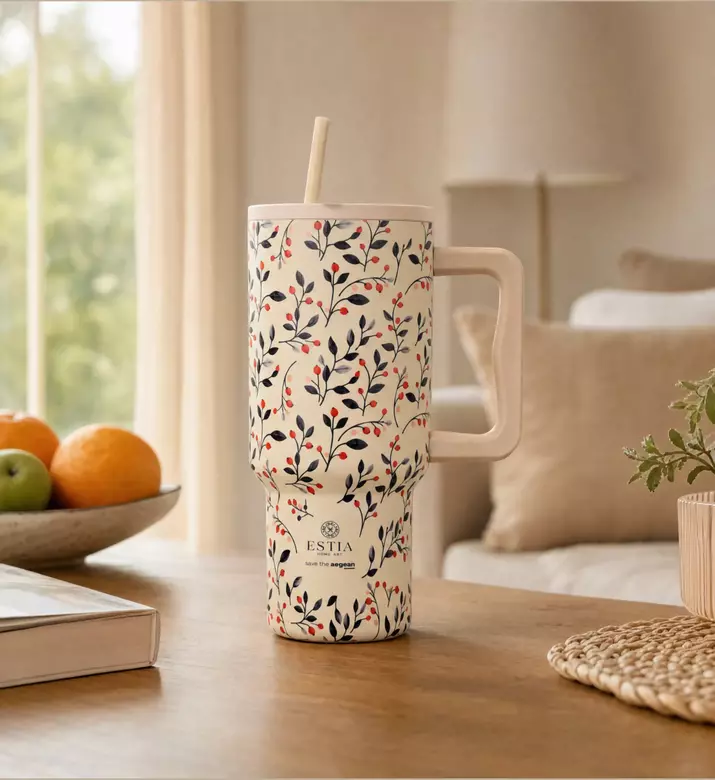 Estia Save The Aegean Straw Tumbler, Model View