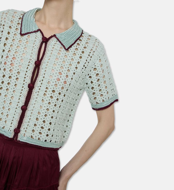 Forte-Forte Handmade Crochet-knit Cardigan, Model View