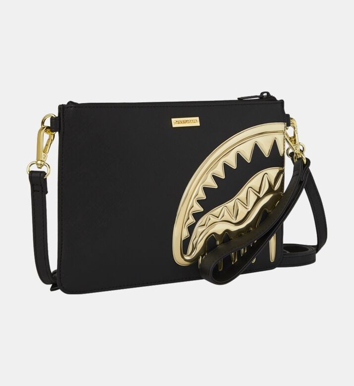 Sprayground Gold Drips Shark Mouth Crossover Clutch, Packshot View
