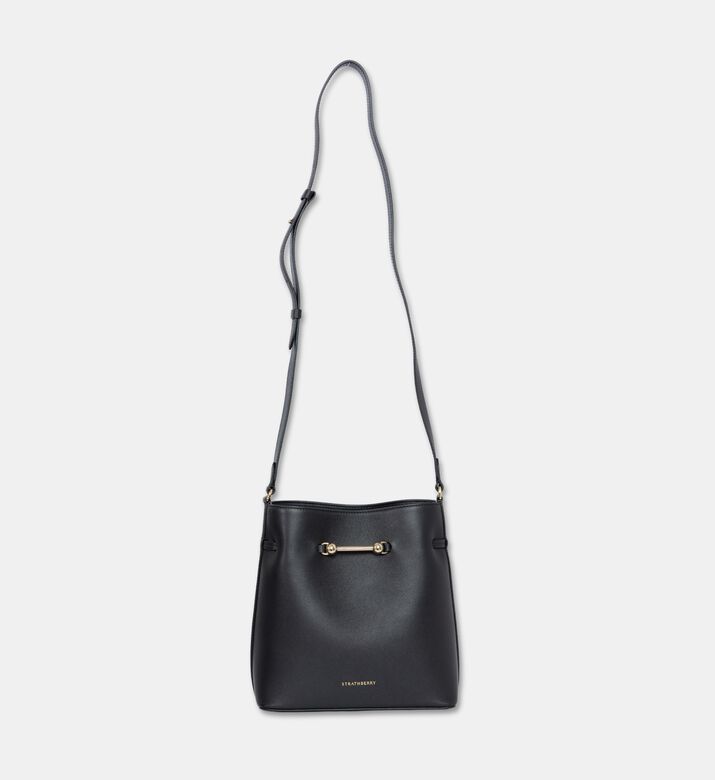 Strathberry Corda Smooth Leather Bucket Bag, Black, Packshot View