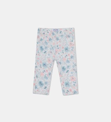 Floral-print Snug-fit Pants