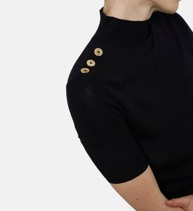 Edward Achour Paris High Neck Short-sleeve Top, Model View