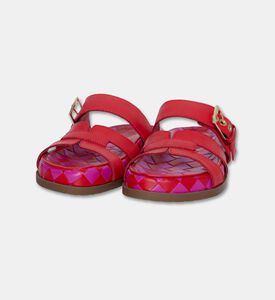 Arezzo Leather Multi-strap Slippers, Red, Eu-37, Packshot View