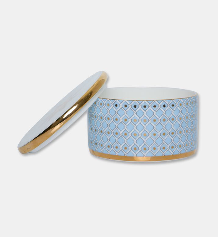 Imperial Gold-toned Trim Red Lattice Jewelry Box, Blue, Packshot View