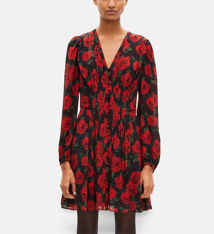 The Kooples All-over Floral-print Long-sleeve Dress, Model View