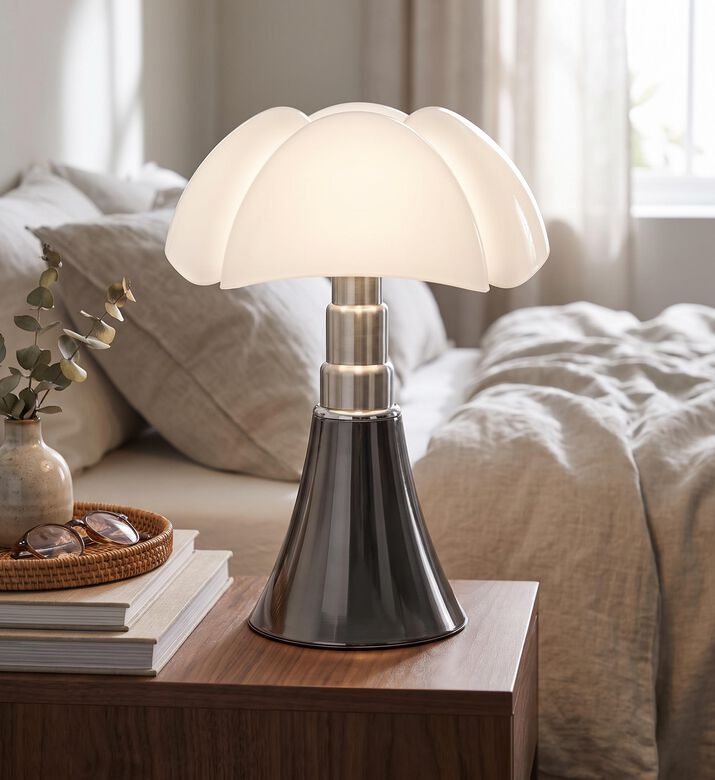 Martinelli Luce Pipistrello E14 Led Bulb Table Lamp, Silver, Packshot View