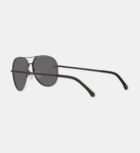 Chanel Aviator Logo-label Sunglasses, Black, Packshot View