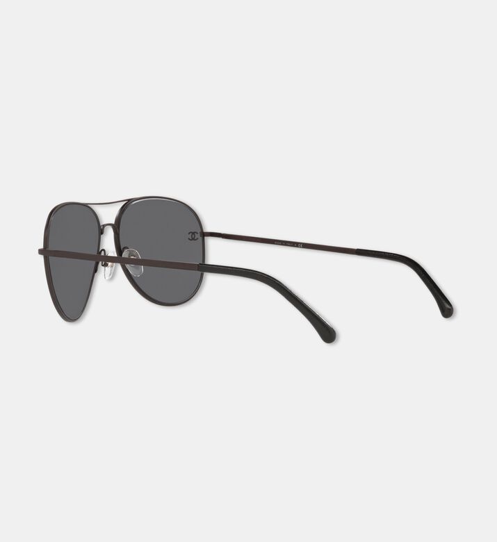 Chanel Aviator Logo-label Sunglasses, Black, Packshot View