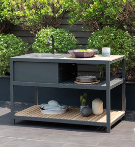 طاولة مطبخ خارجية من خشب الساج العنبر