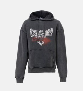 سويت شيرت بغطاء رأس بطبعة أمامية