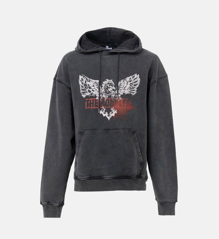 سويت شيرت بغطاء رأس بطبعة أمامية