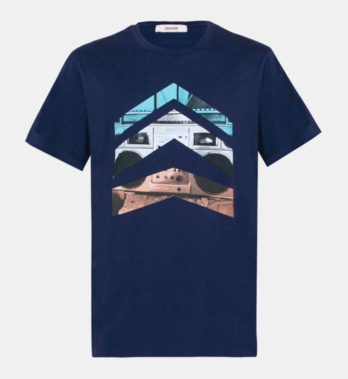 Men Arrow-print Cotton T-shirt